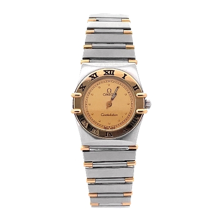 Stainless Steel and 18K Yellow Gold Estate 24mm...