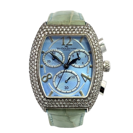 .800 Silver Estate Van Der Bauwede Blue Chronog...