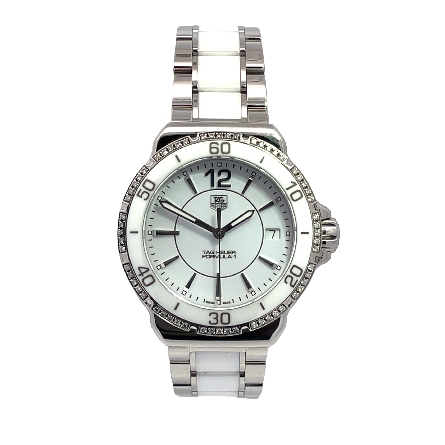 Stainless Steel and White Ceramic Estate Tag He...