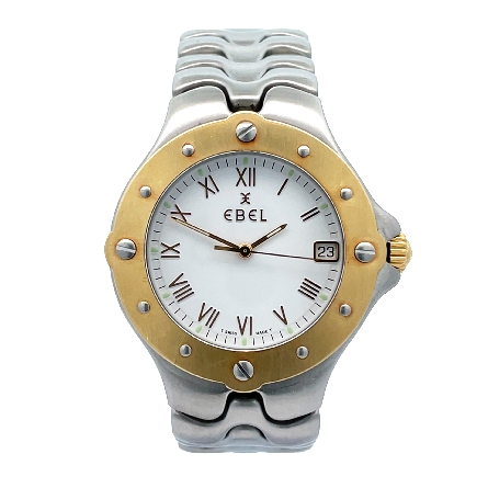 /home/earthtreasures/catalog.shopearthtreasures.com/imagedumplarge/EARTH_U6-19730.jpg 18K Yellow Gold Bezel and Stainless Steel Estat...