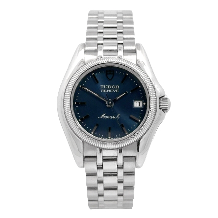 /home/earthtreasures/catalog.shopearthtreasures.com/imagedumplarge/EARTH_U6-19787.jpg Stainless Steel Estate Tudor Ladies Monarch Blu...