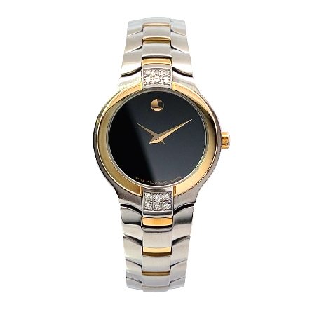 /home/earthtreasures/catalog.shopearthtreasures.com/imagedumplarge/EARTH_U6-19849.jpg Stainless Steel Estate Two Tone Movado Black Di...