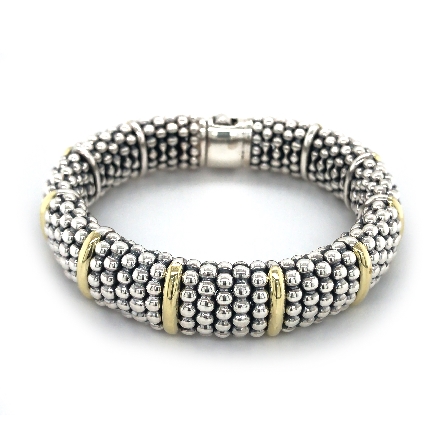 Sterling Silver and 18K Yellow Gold Estate 15mm...
