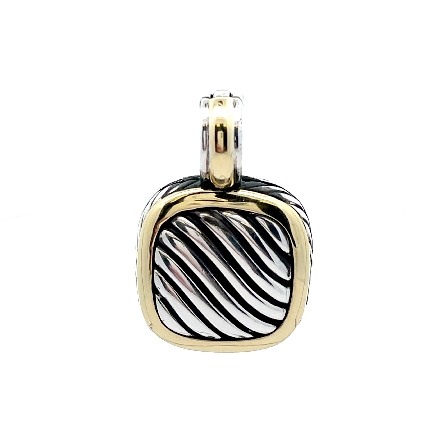 Sterling Silver and 18K Yellow Gold Estate David Yurman Cable Enhancer Pendant 8.4dwt