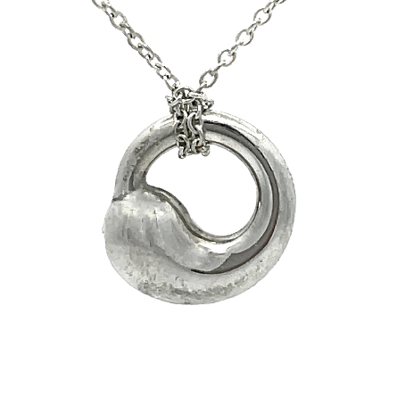 Sterling Silver Estate Tiffany and Co 14.5inch Elsa Peretti Mini Circle Necklace 2.6dwt