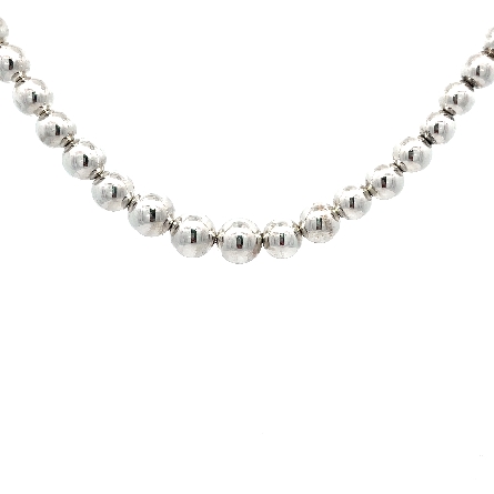 Sterling Silver Estate Tiffany and Co 16inch Graduated Ball Necklace 18.4dwt