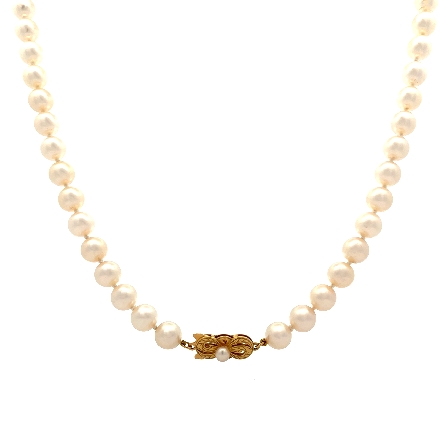 18K Yellow Gold Estate Mikimoto 23inch Knotted ...