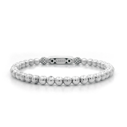 Sterling Silver Estate Lagos Signature Caviar L...