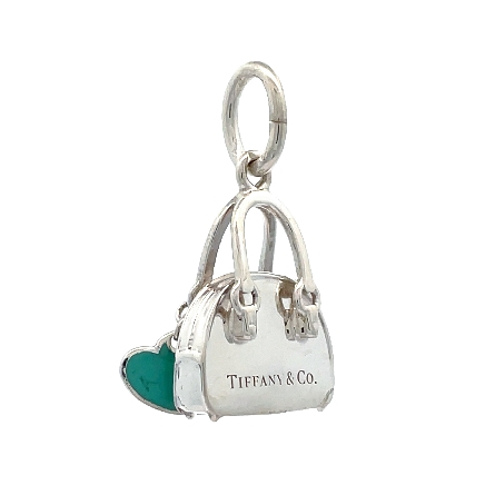 Sterling Silver Estate Tiffany&amp;Co Enamel Handba...