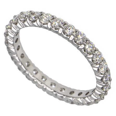 14K White Gold Shared Prong Eternity Band w/27Diams=1.35ctw SI H-I Size 6.5 #ARPS