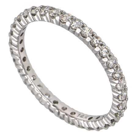 14K White Gold Shared Prong Eternity Band w/33Diams=.82ctw SI H-I Size 6.75 #ARPS