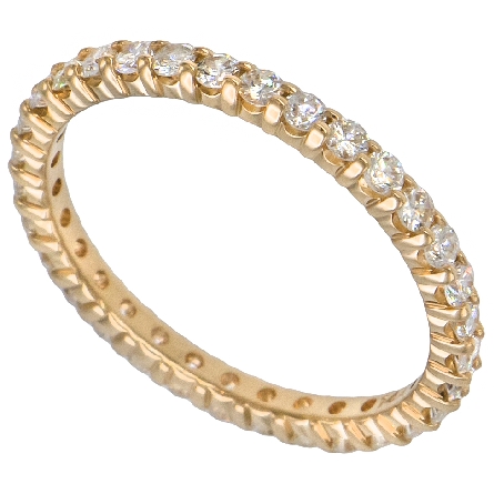 14K Yellow Gold Shared Prong Eternity Band w/32Diams=.78ctw SI H-I Size 6.5 #ARPS