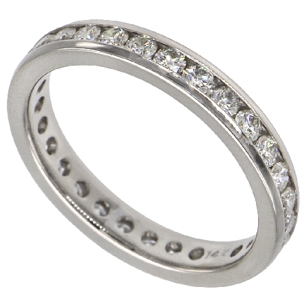14K White Gold Channel Eternity Band w/29Diams=.97ctw SI H-I Size 6.5 #ARCH