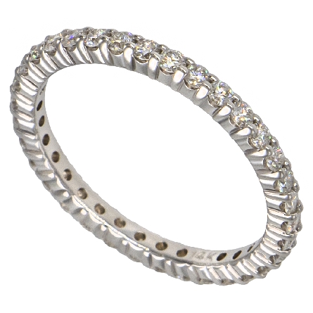14K White Gold Shared Prong Eternity Band w/34Diams=.72ctw SI H-I Size 6.5 #ARPS