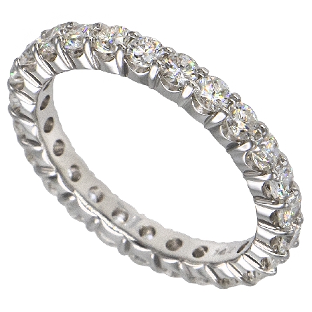 14K White Gold Shared Prong Eternity Band w/25Diams=1.65ctw SI H-I Size 6.75 #ARPS