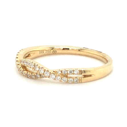 18K Yellow Gold Twist Stackable Band w/20Diams=.11ctw and 14Diams=.07ctw VS G-H Size 6.5 #W11-131840