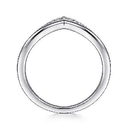 14K White Gold Chevron Stackable Ring w/Diams=.05ctw SI2 H-I Size 6.5 #LR51826W45JJ (S1703704)