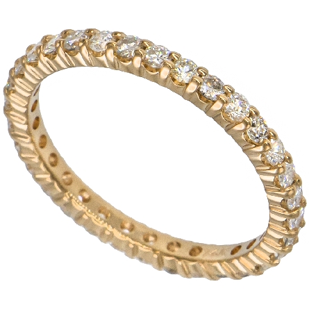 14K Yellow Gold Shared Prong Eternity Band w/31Diams=.93ctw SI H-I Size 7 #ARPS