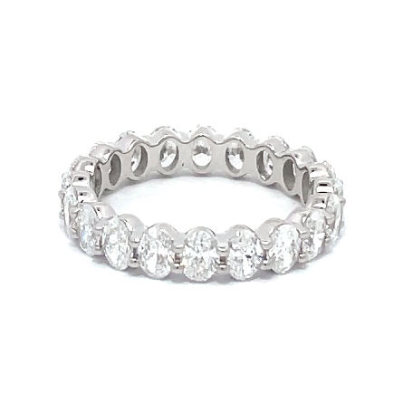 14K White Gold Shared Prong Eternity Band w/19Oval Diams=2.91ctw SI1 G Size7 