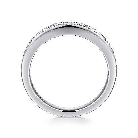 14K White Gold Gabriel Milgrain Channel Wedding Band w/Baguette Diamonds=.28ctw VS2 G-H and Round Diamonds=.08ctw SI2 G-H Size6.5 #AN15571W44JJ (S1885281)
