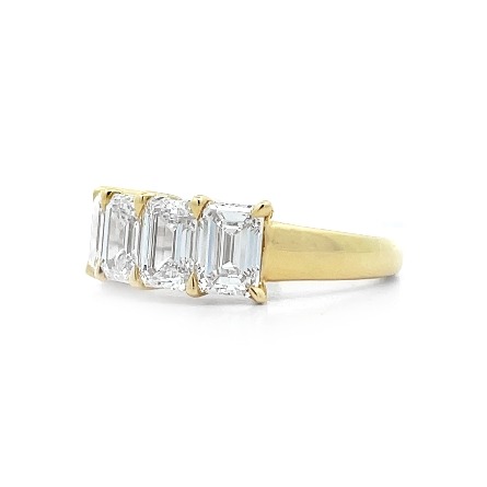 18K Yellow Gold 5 Stone Emerald Cut Band w/5 Emerald Cut Diams=3.56ctw VS G-H Size6 #ORSP5776