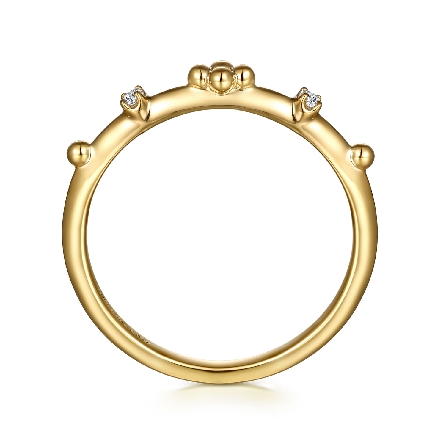 14K Yellow Gold Gabriel Bujukan Stackable Band w/Diams=.02ctw SI2 H-I Size6.5 #LR52872Y45JJ (S2211897)
