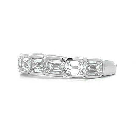 18K White Gold East to West 8 Bezel Ring w/Emerald Cut Diams=1.95ctw VS G-H Size6.5 #R-9572-P (N3497)