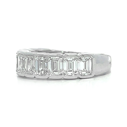 18K White Gold Emerald Cut Bezel Band w/Diams=2.75ctw VS G-H Size6.5 #R-9572-9 (N3499)