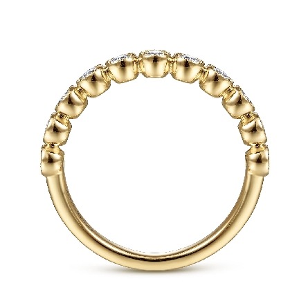 14K Yellow Gold Gabriel Milgrain Bezel Stackable Band w/Diams=.37ctw SI2 H-I Size6.5 #LR51932Y45JJ (S1954374)