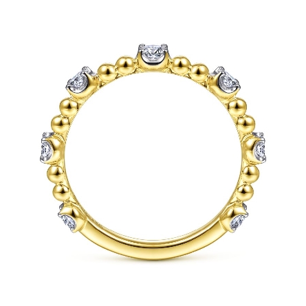 14K Yellow Gold Bujukan Cluster Stackable Stations Ring w/Diams=.35ctw SI H-I Size 6.5 #LR51685Y45JJ (S2272258)