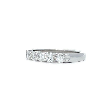 14K White Gold Shared Prongs Tapered Band w/5Diams=1.18ctw SI H-I Size6.5 #ARPSOP