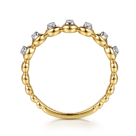 14K Yellow Gold Gabriel Stackable Raised Prong Bubble Band w/Diams=.06ctw SI2 H-I Size6.5 #LR53066M45JJ (S2285794)