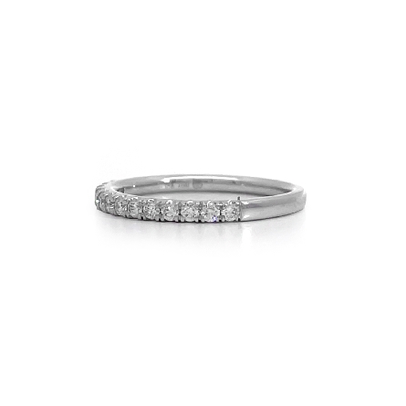18K White Gold 4Prong Classic Wedding Band w/13 Diams=.27ctw VS H-I Size6.75 #R22-126532