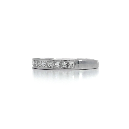 18K White Gold Channel Set Band w/11 Princess Cut Diams=.52ctw VS H-I Size6.75 #R22-129048