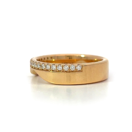 14K Yellow Gold Classic Curved Polished Wedding Band with Straight Edge w/Diams=.19ctw SI1 F-G Size6.5 #31-12339Y-L.00