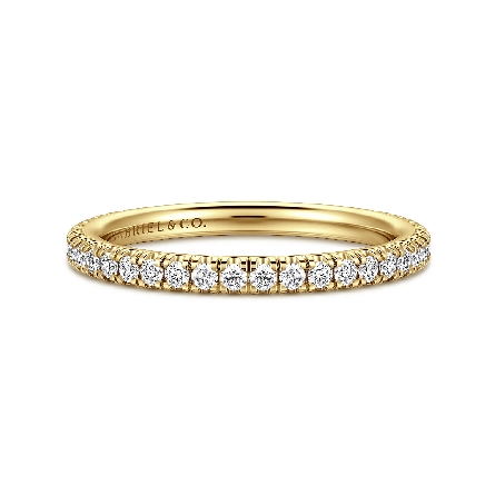 14K Yellow Gold Gabriel French Pave Wedding Band w/Diamonds=.36ctw SI2 G-H Size 6.5 #AN14229Y44JJ (S2325045)