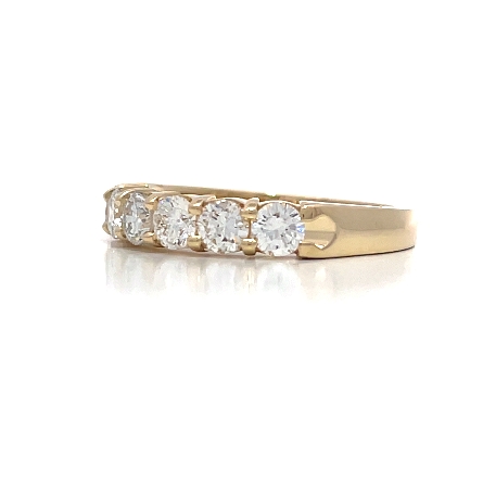 14K Yellow Gold Shared Prongs Band w/7Diams=1.03ctw VS-SI H-I Size6.5 #ARPSOP