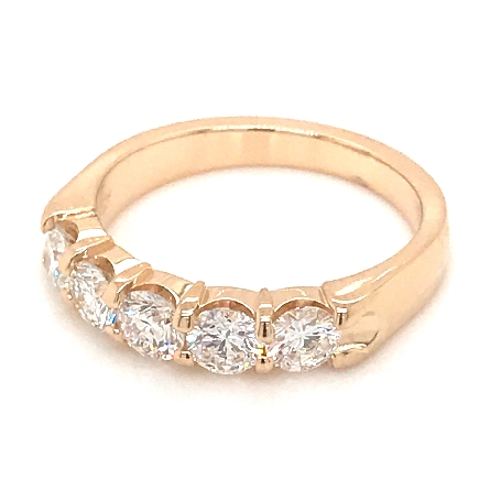 14K Yellow Gold Shared Prong Wedding Band w/5Diams=.56ctw VS-SI H-I Size 6.5 #ARPSOP