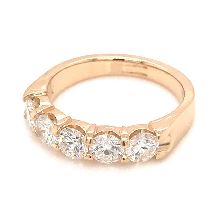 14K Yellow Gold Shared Prong Wedding Band w/5Diams=1.11ctw VS-SI I-J Size 6.5 #ARPSOP
