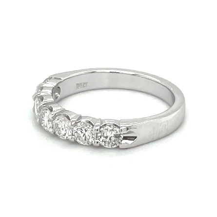 14K White Gold Shared Prongs Band w/7Diams=.98ctw VS-SI H-I Size 6.5 #ARPSOP