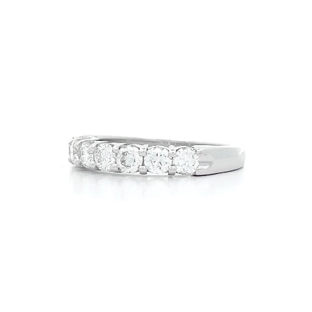 14K White Gold Shared Prong Wedding Band w/8Diams=.93ctw SI H-I Size 6.5 #ARPSOP