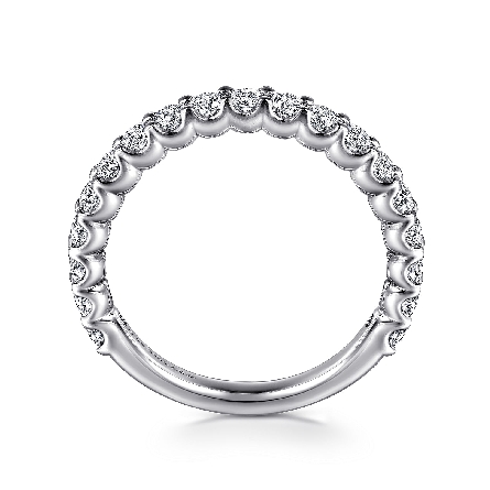 14K White Gold Gabriel Shared Prong Straight Band w/Diamonds=.76ctw SI2 G-H Size6.5 #AN7604W44JJ (S1936152)