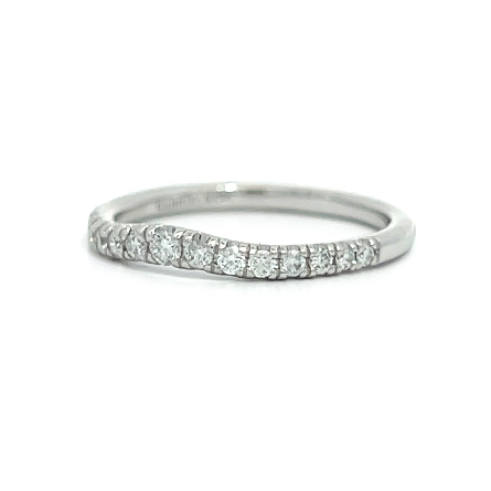14K White Gold Gabriel French Pave Curved Wedding Band w/Diamonds=.25ctw SI2 G-H Size6.5#AN11013W44JJ  (S2061528) 