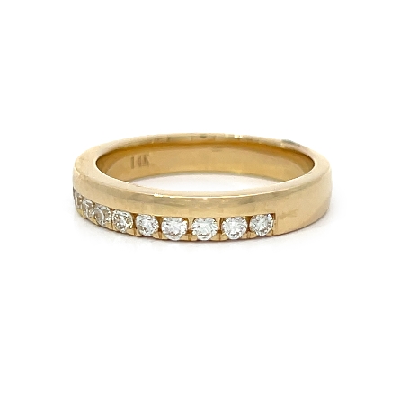 14K Yellow Gold 2Row Prong Set and Polished Band w/Diams=.38ctw VS-SI G-H Size6.5 #PR2767D