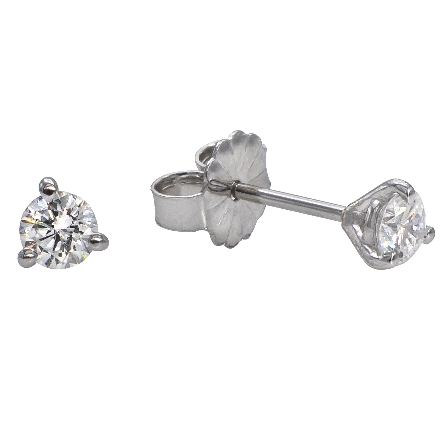 14K White Gold 1/3ctw Martini Stud Earrings w/2Diams=.33ctw SI2-I1 I-J