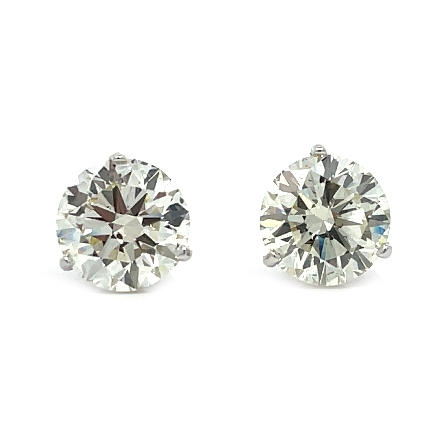 14K White Gold Martini Stud Earrings w/2Diams=8.13ctw SI2 L GIA#2235164292