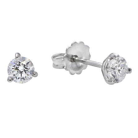 14K White Gold 1/2ctw Martini Stud Earrings w/2Diams=.53ctw SI F-G