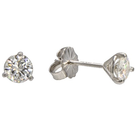 14K White Gold 3/4ctw Martini Stud Earrings w/2Diams=.81ctw VS I