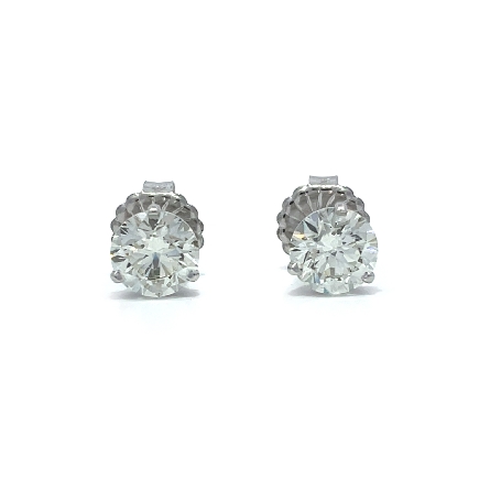 14K White Gold Martini Stud Earrings and Monster Backs w/2 Diamonds=4.42ctw SI2 J GIA#6442644274 and GIA#1438269803
