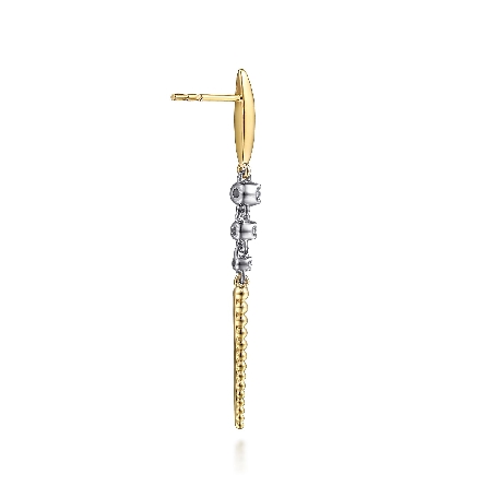 14K White and Yellow Gold Gabriel Bujukan Stud Drop Earrings w/Diams=.18ctw SI2 H-I #EG15588M45JJ (S2119888)
